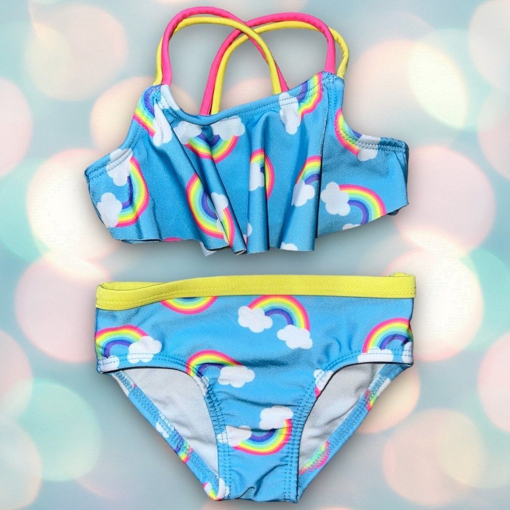 Baby Girl’s Rainbow Two Piece Bikini Swimsuit Size 6-9 Months